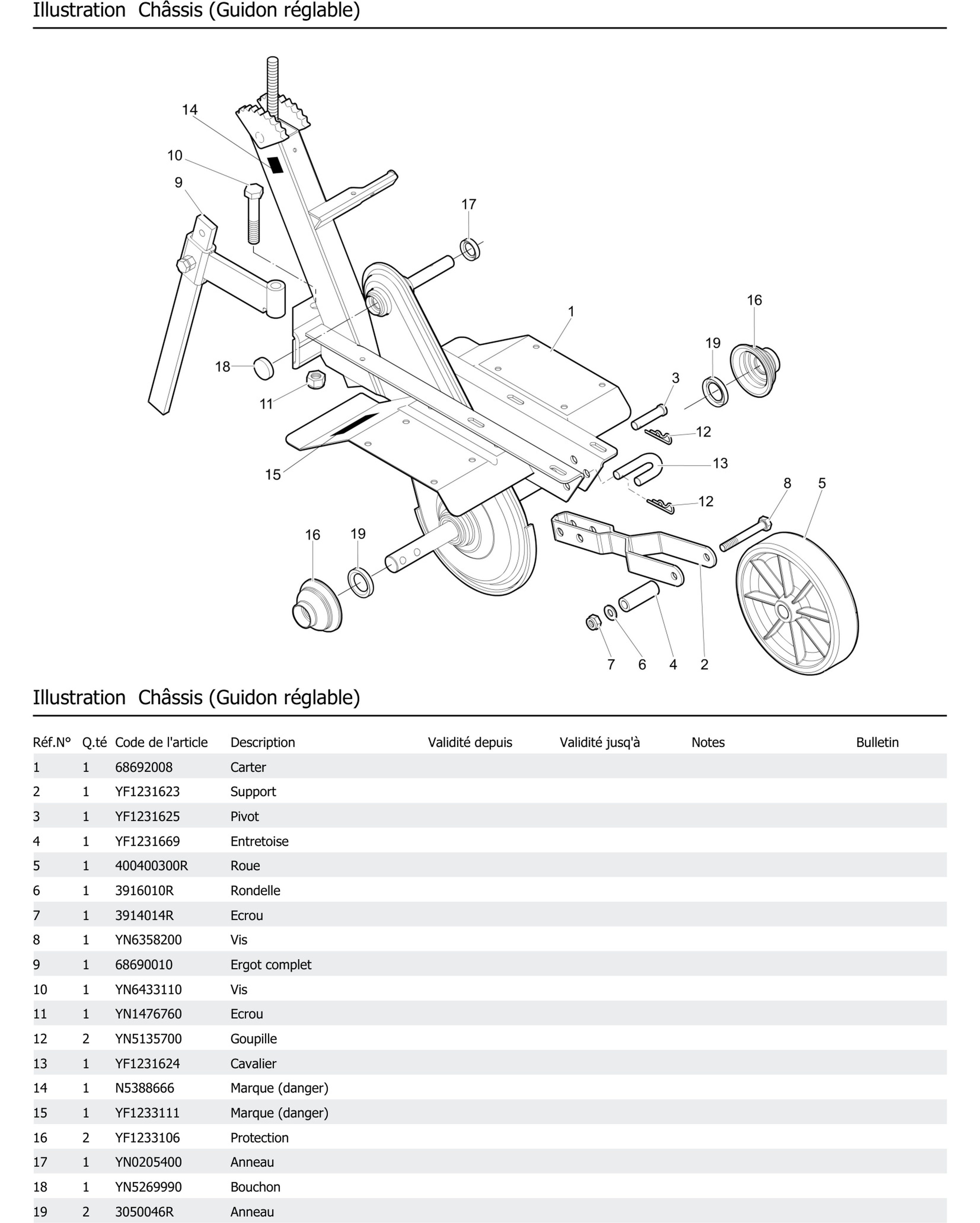 Châssis Guidon Réglable