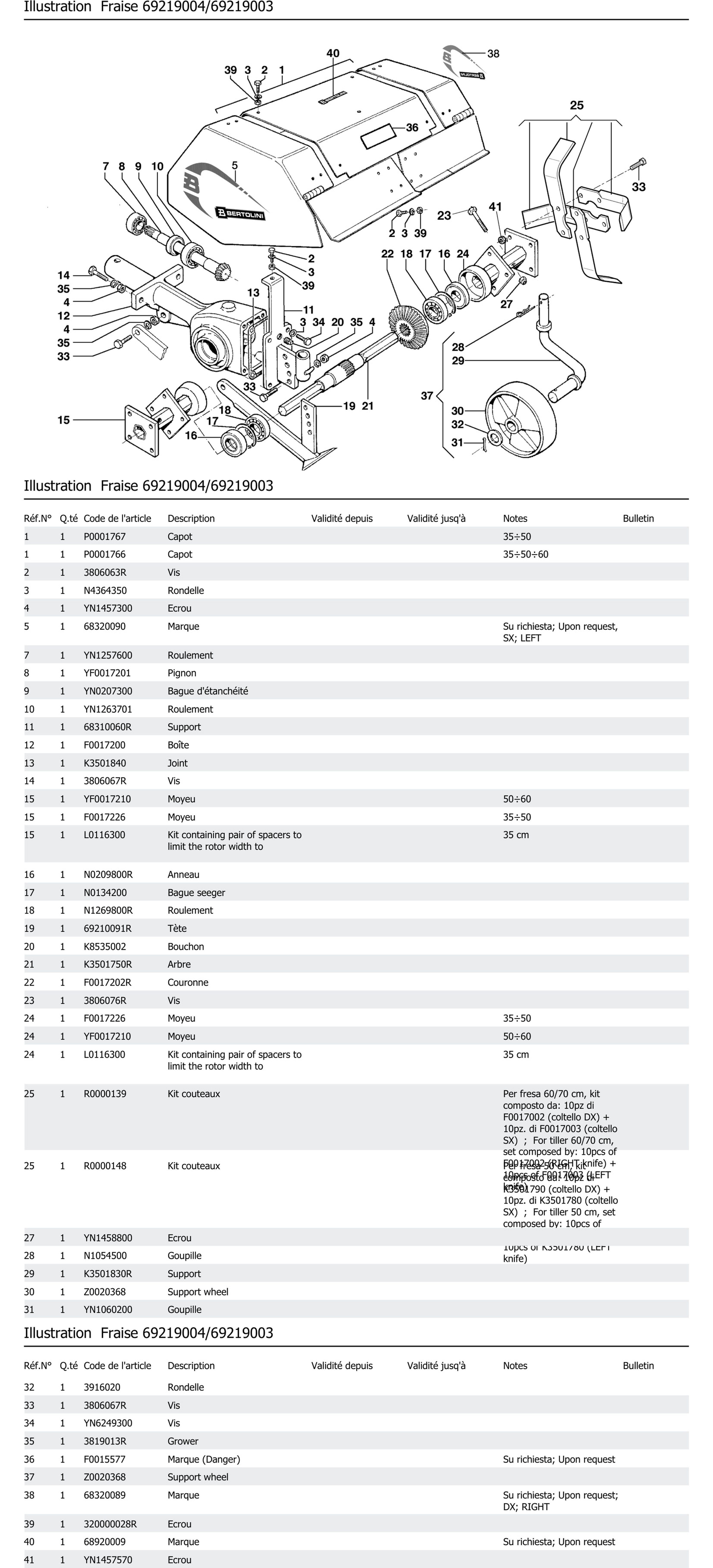 Fraise 69219004 69219003
