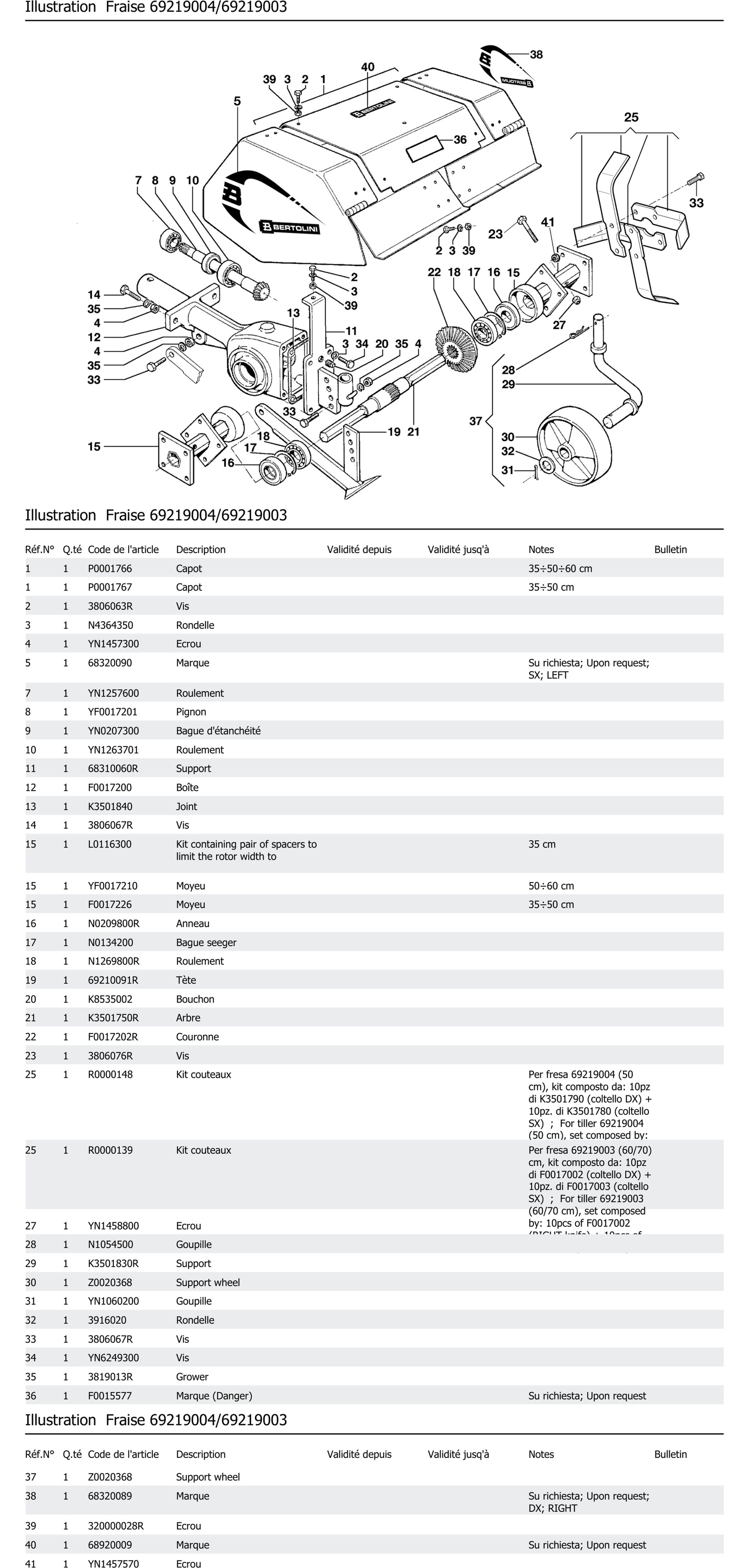 Fraise 69219004 69219003