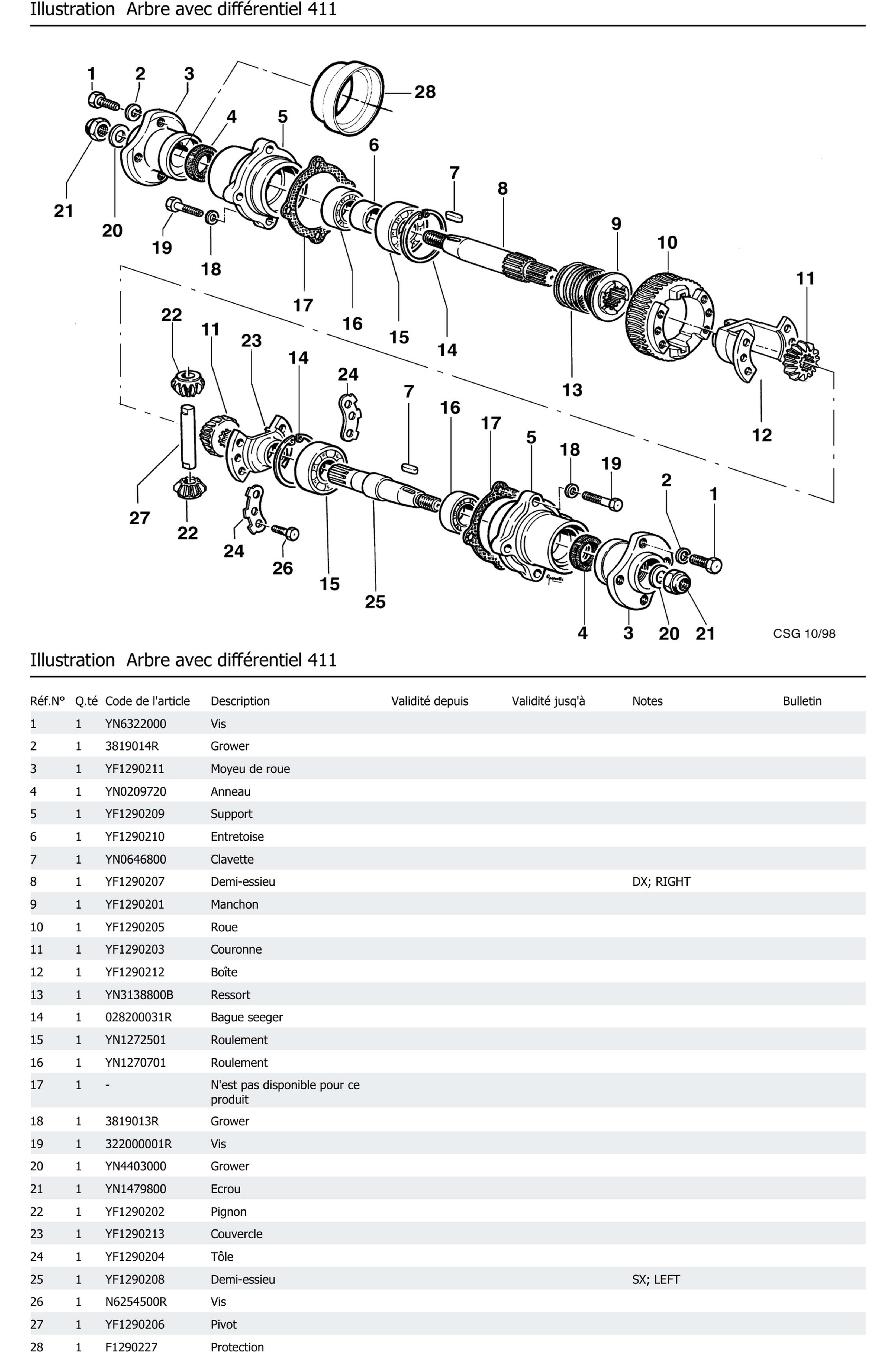 Arbre Avec Différentiel 411