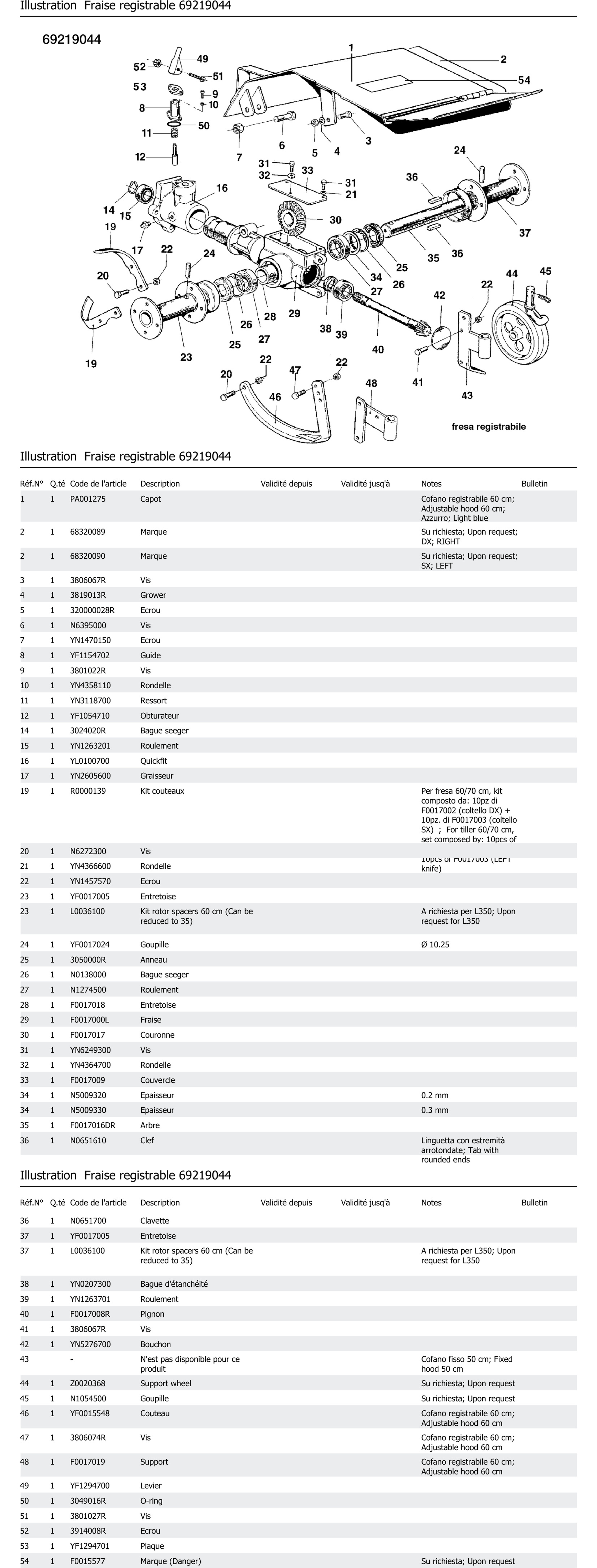 Fraise Registrable 69219044