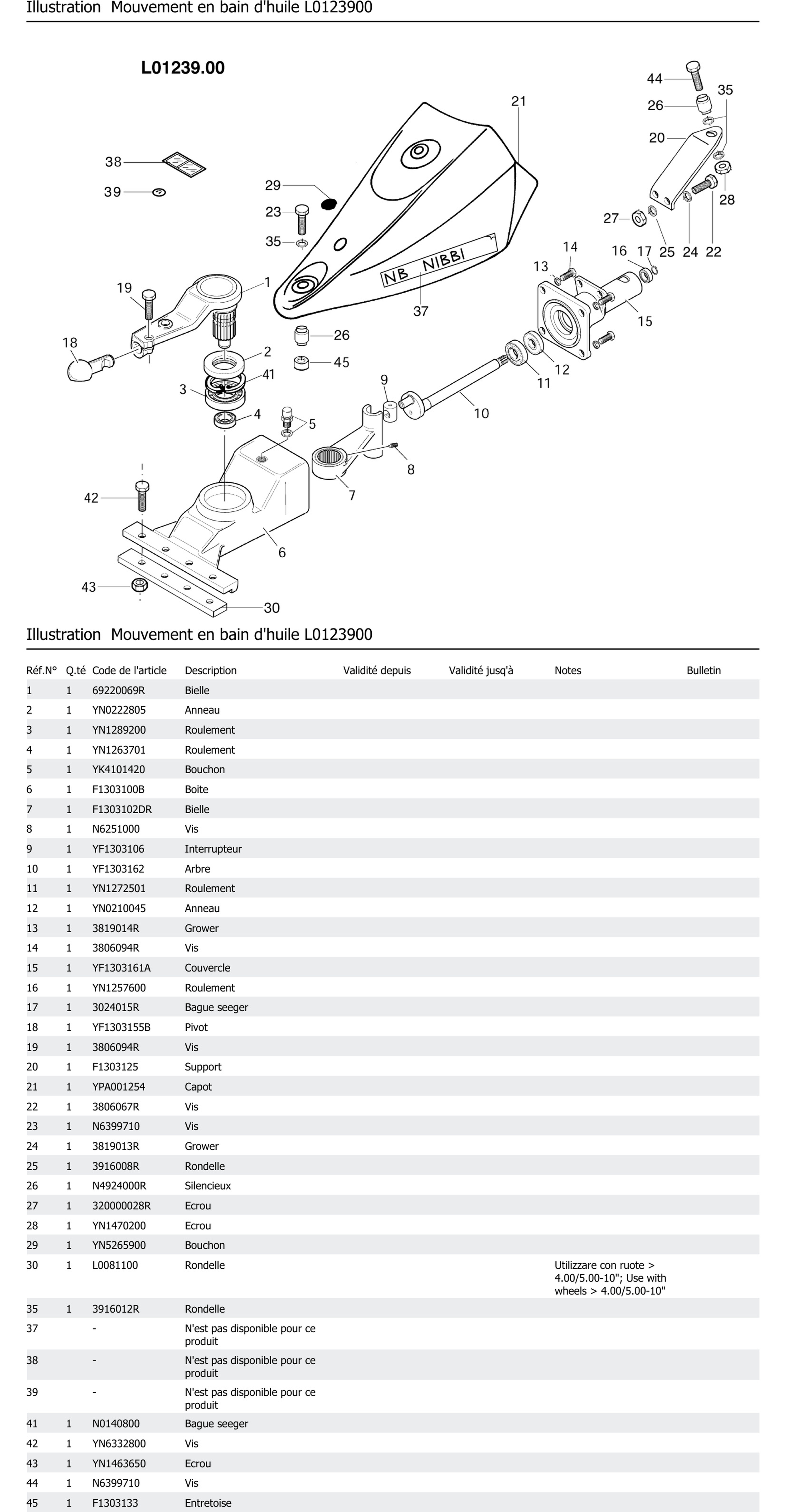 Mouvement En Bain D Huile L0123900