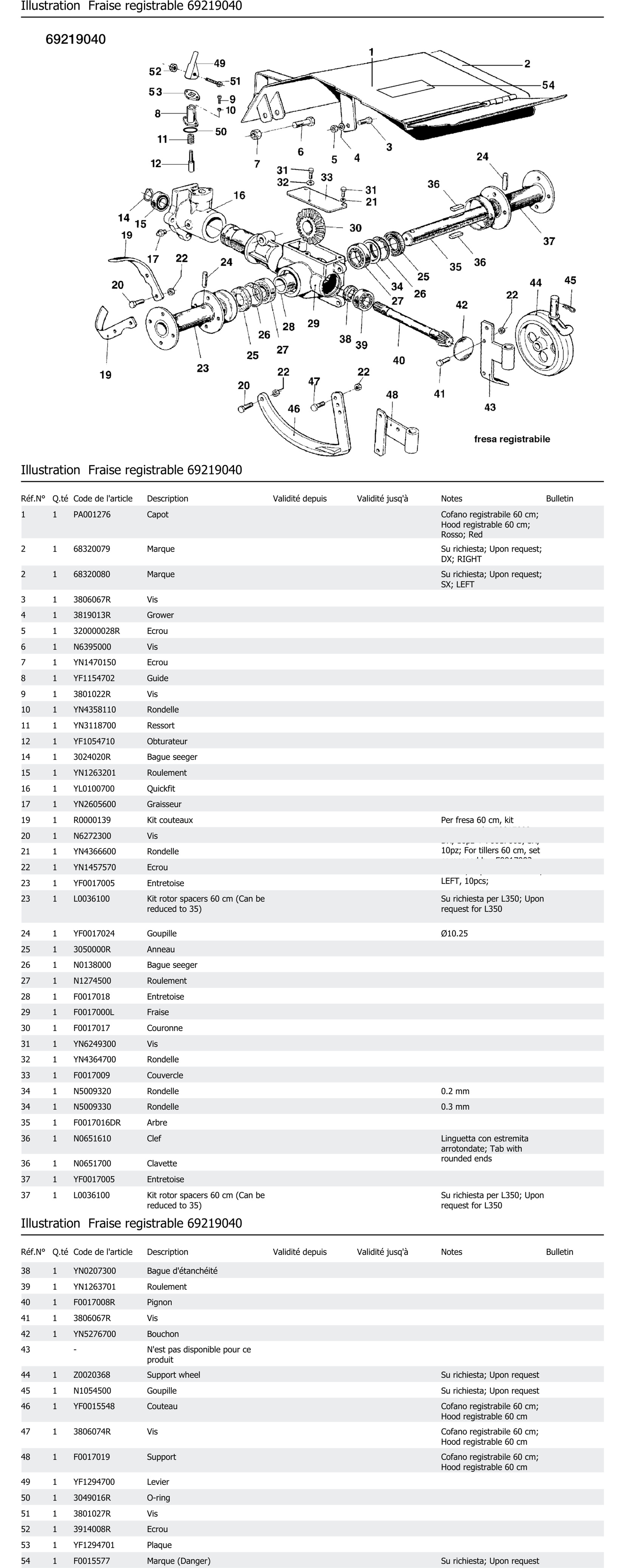 Fraise Registrable 69219040