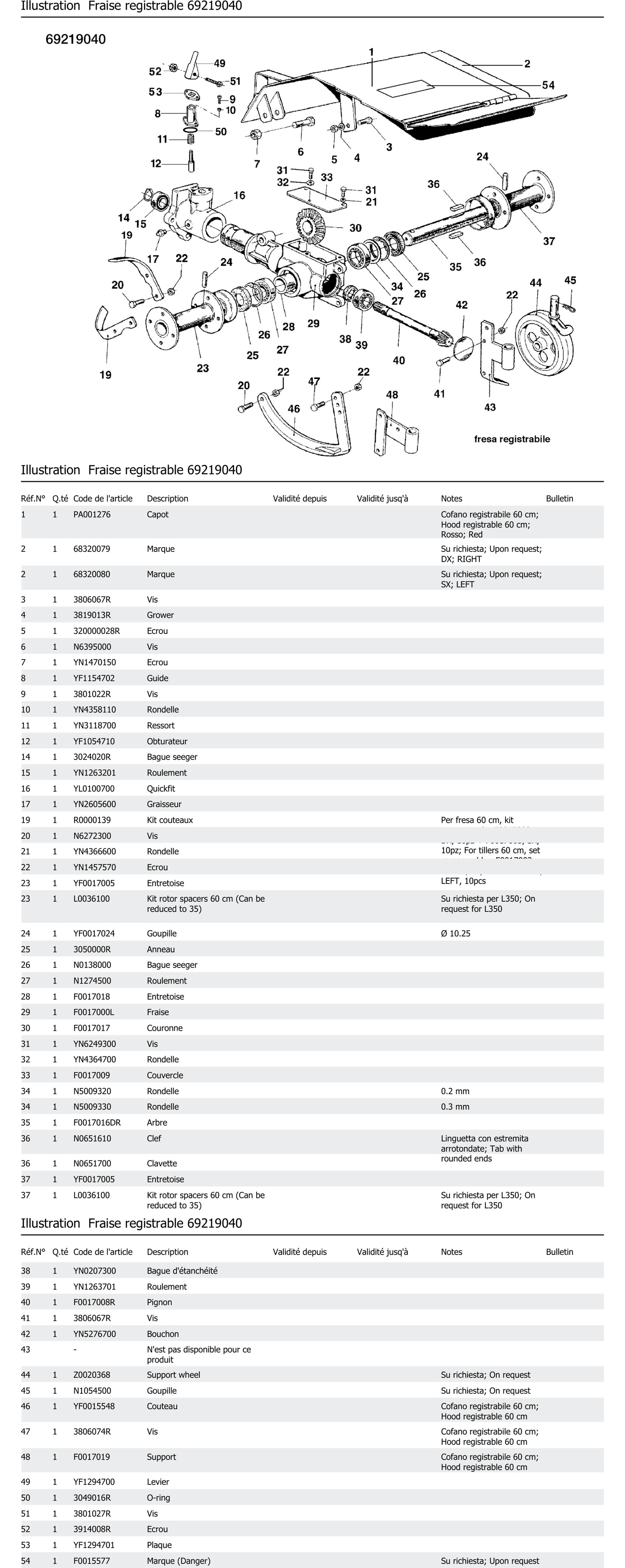 Fraise Registrable 69219040