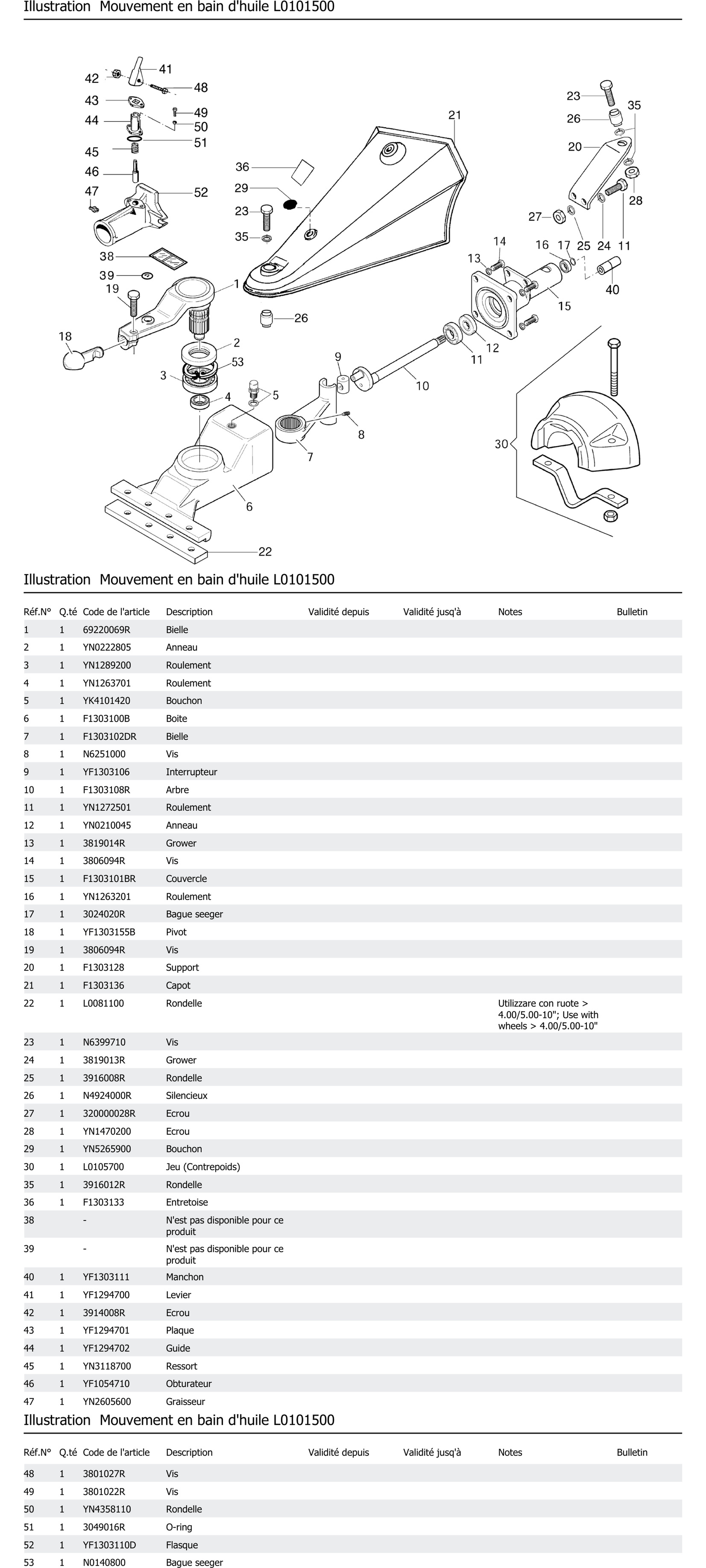 Mouvement En Bain D Huile L0101500