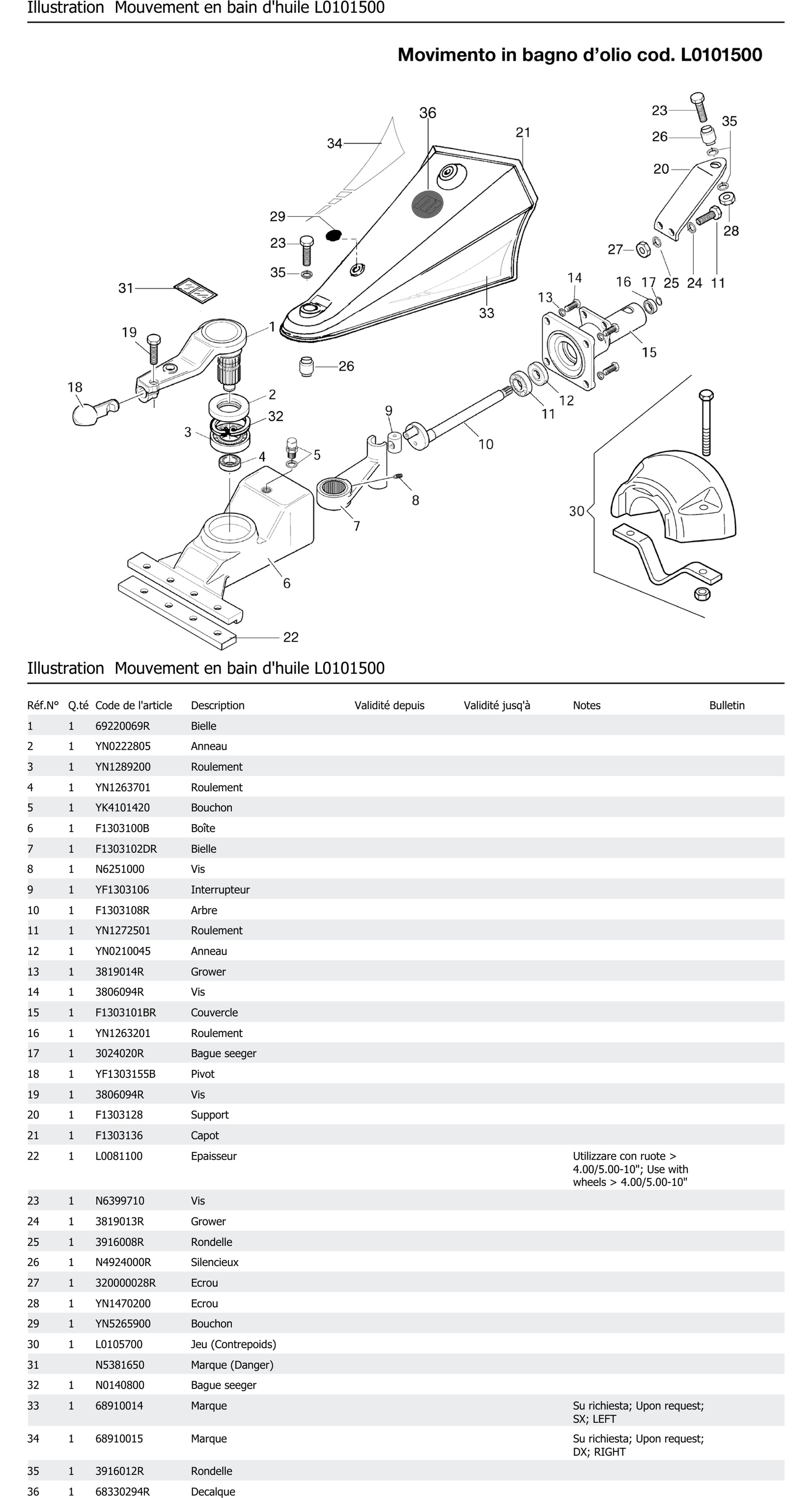 Mouvement En Bain D Huile L0101500