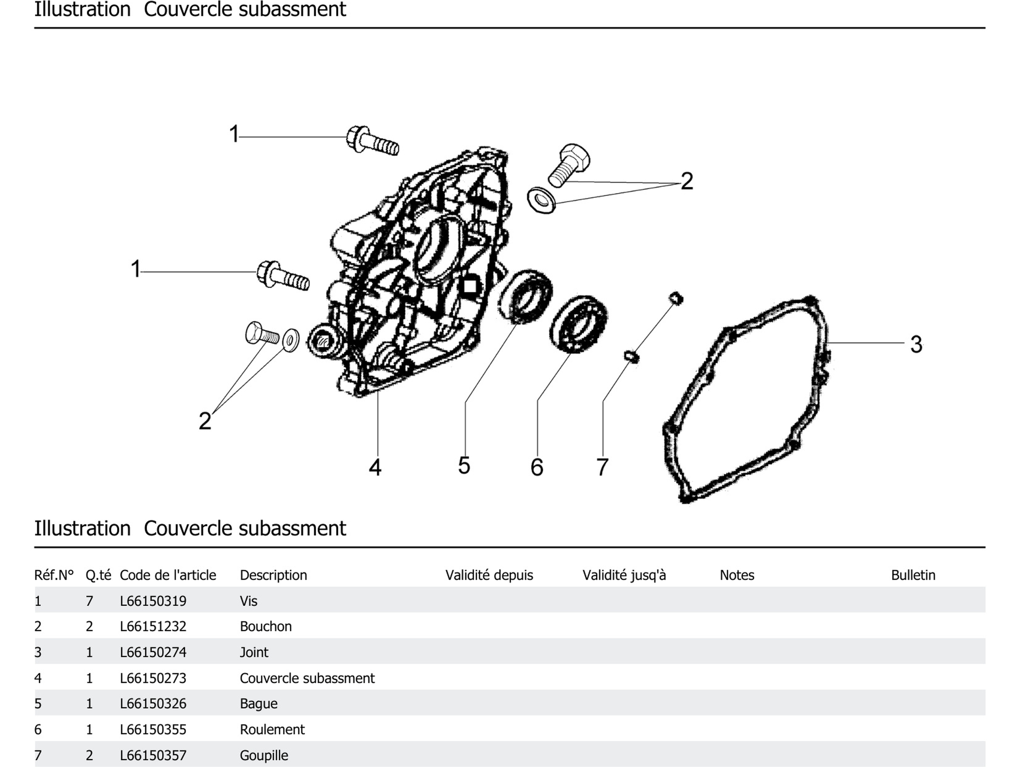 Couvercle Subassment