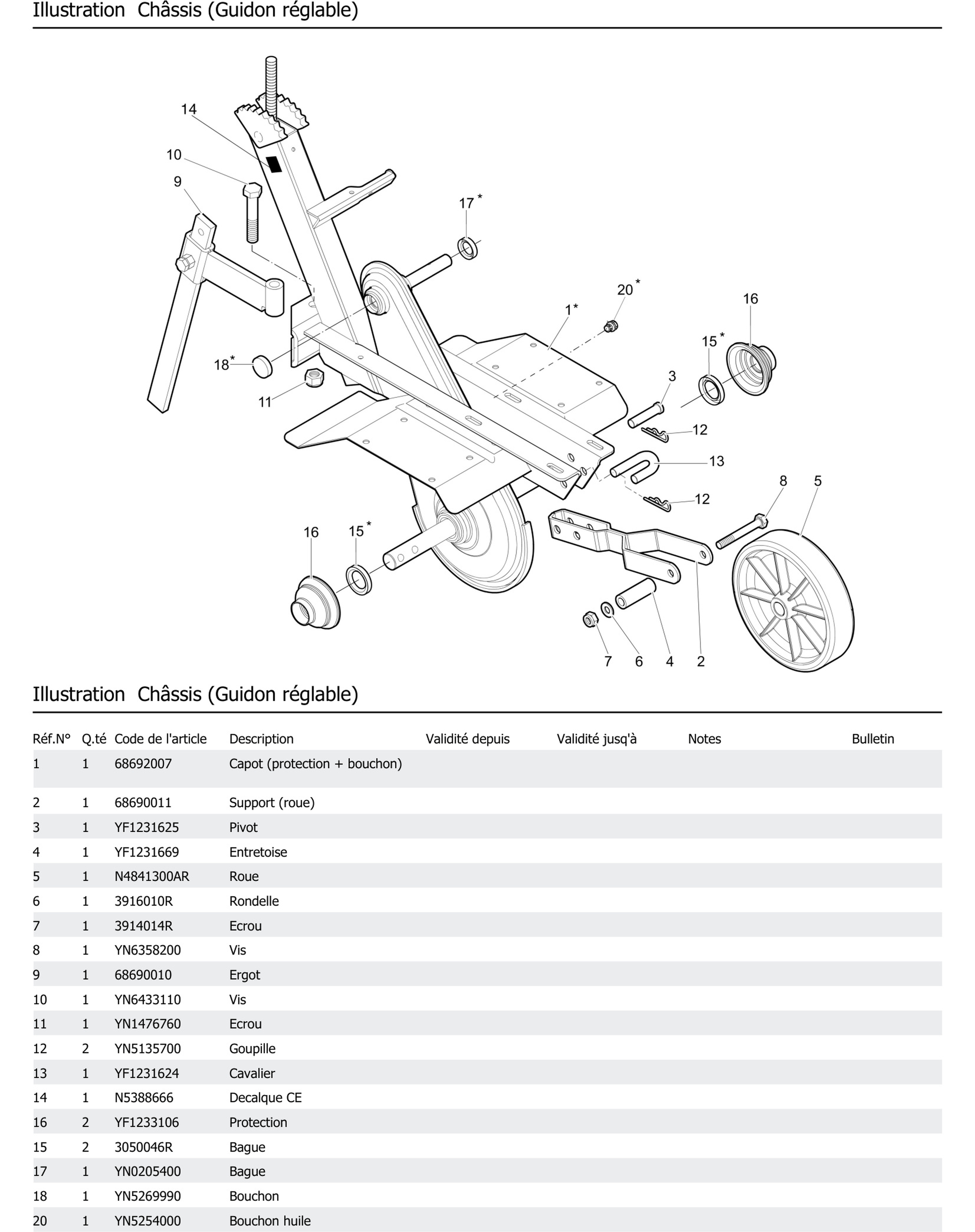 Châssis Guidon Réglable