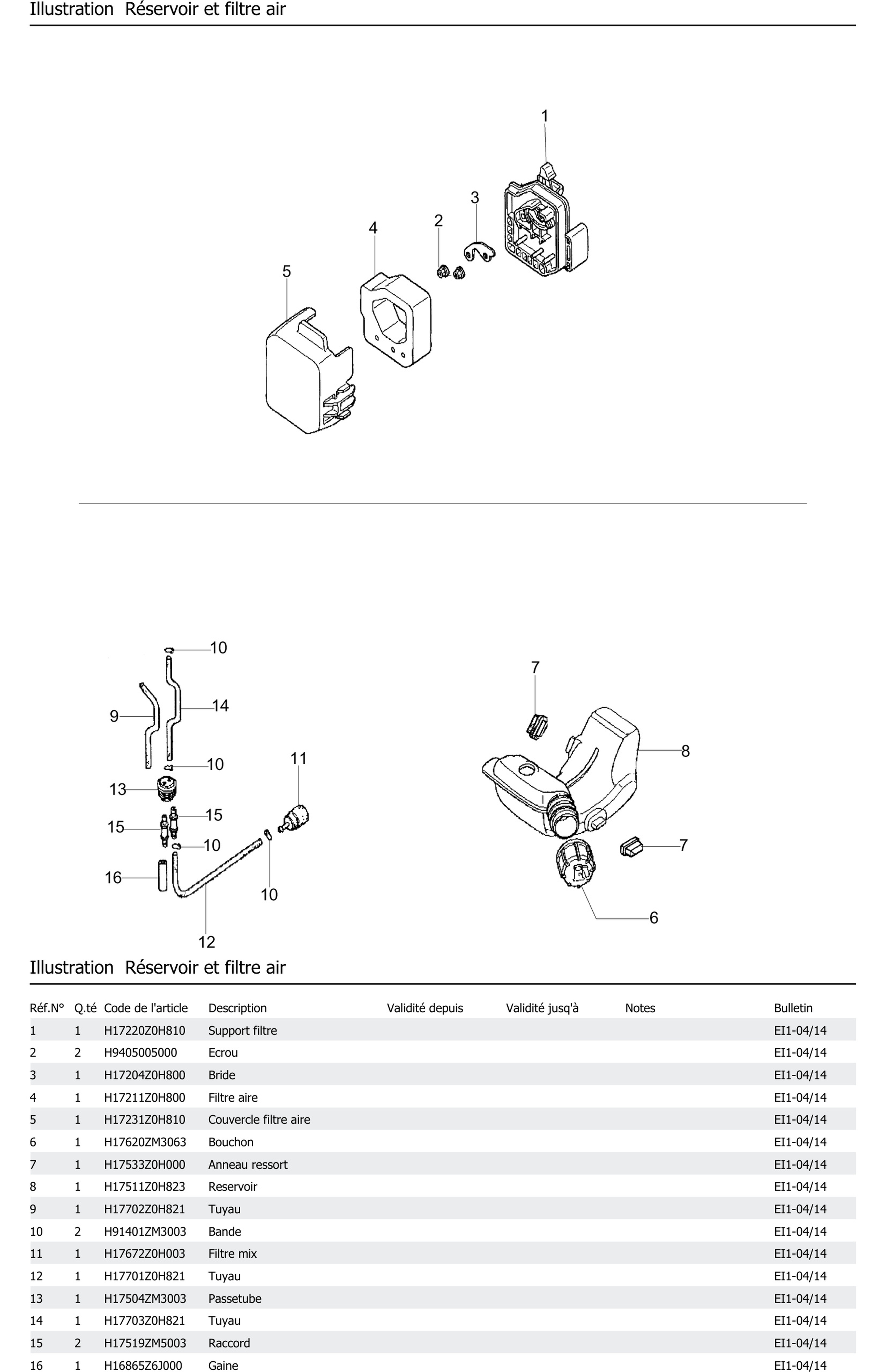 Réservoir Et Filtre Air