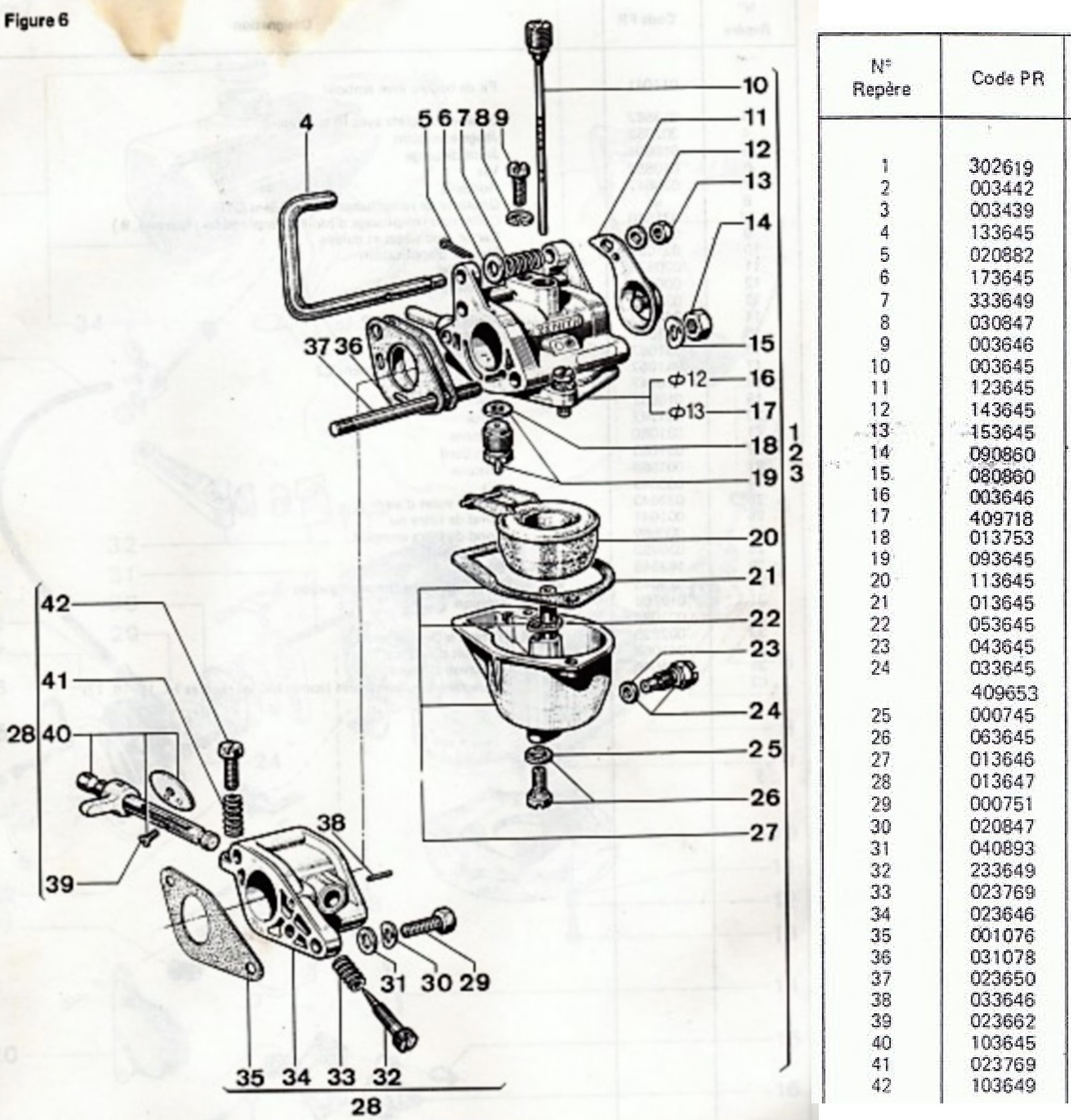 vue éclatée carburateur 18A-18B-28A-318A-328A