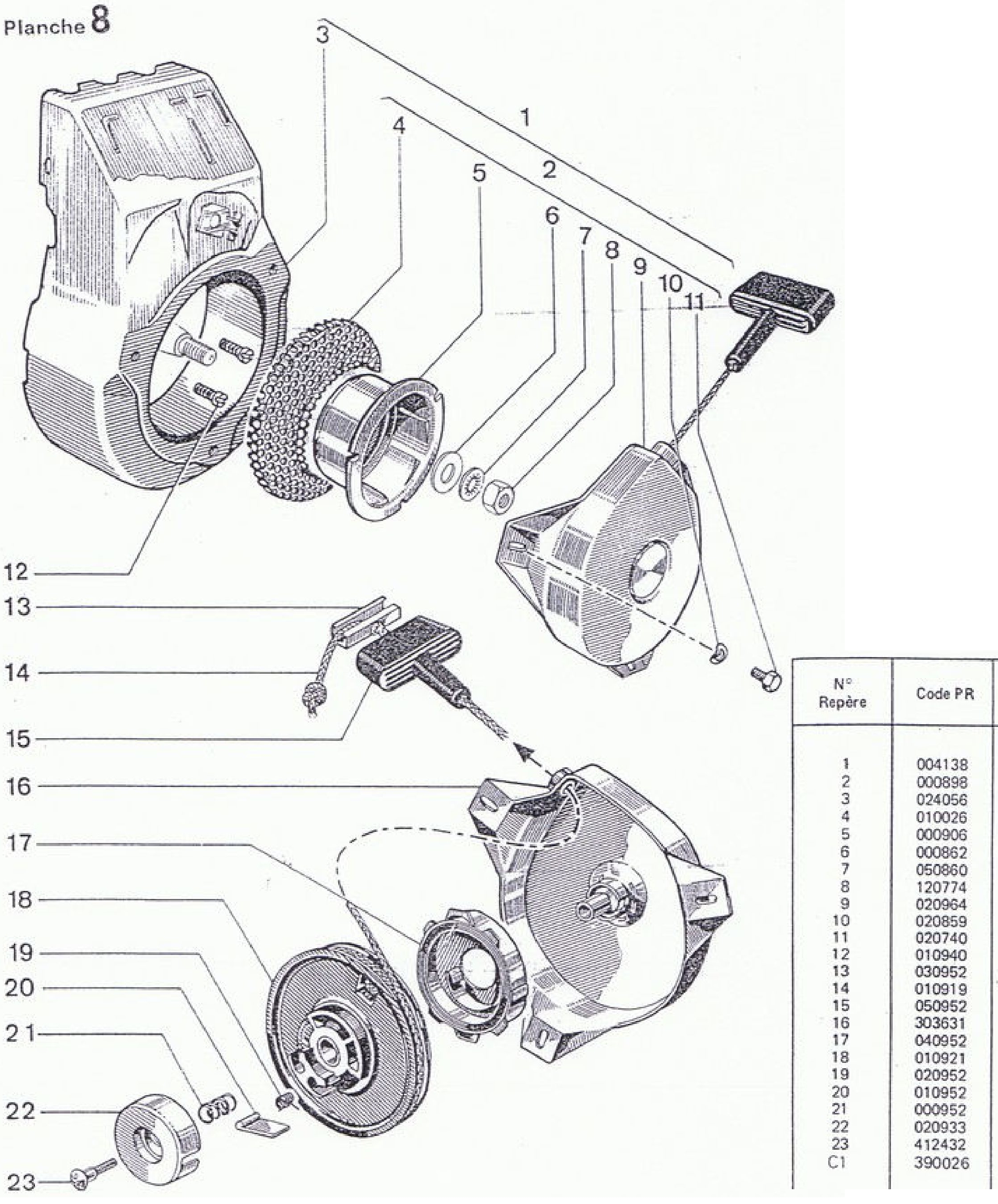 vue éclatée lanceur automatique 18A-18B-28A-318A-328A