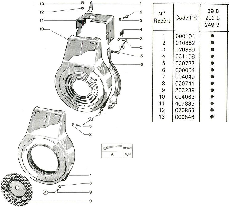 vue eclatee refroidissement 39B-239B-249B