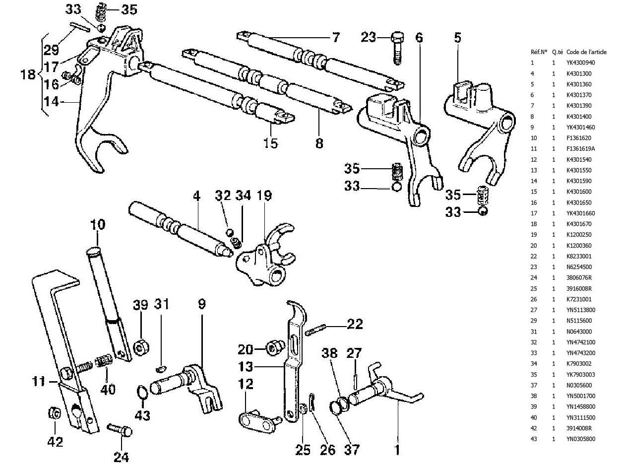 vue eclatee commande interieur MAXTER H4S