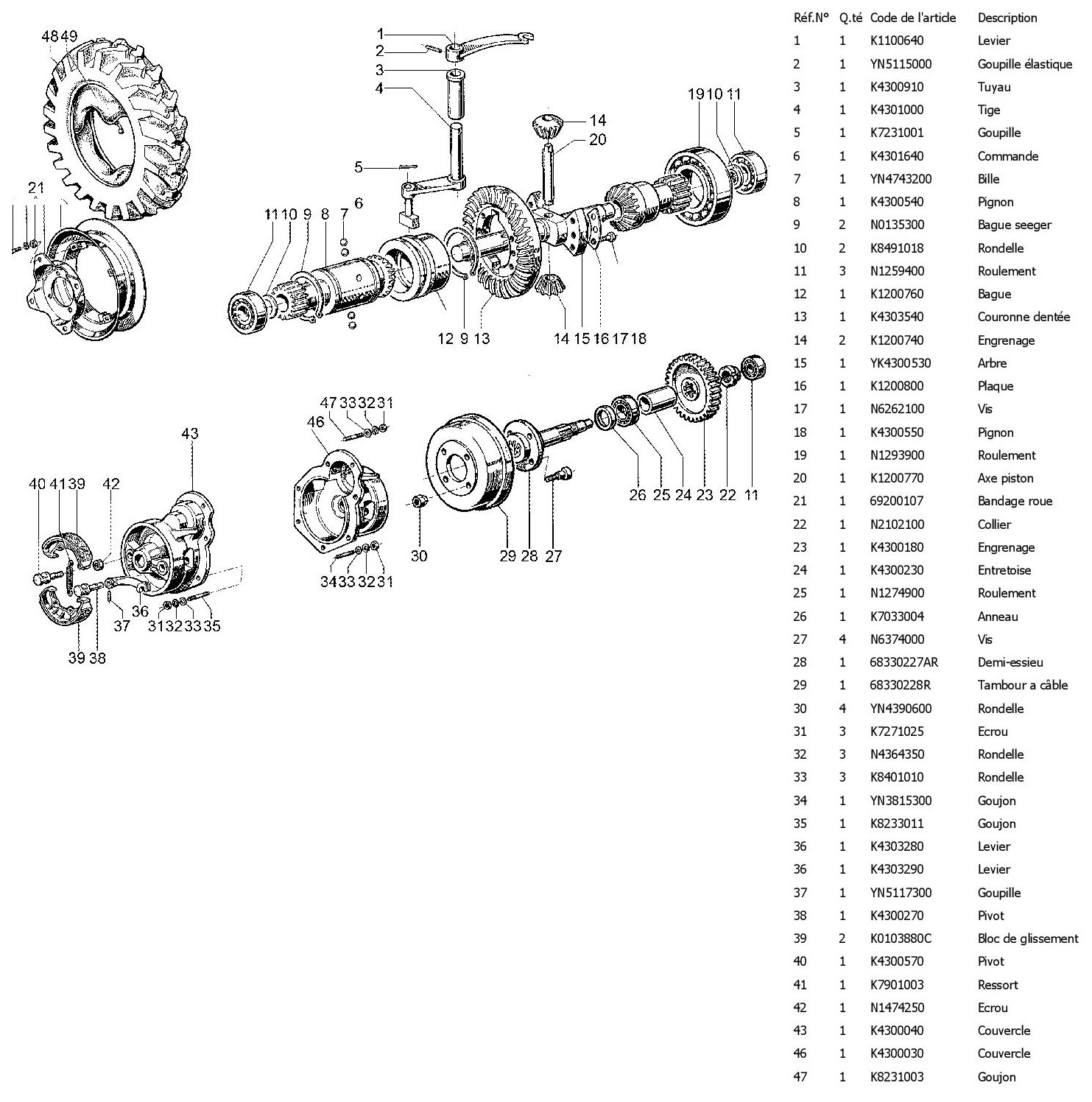 Arbre frein roue