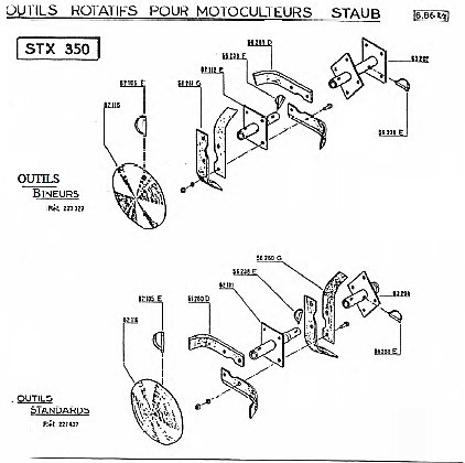 vue eclatée outils rotatifs pour staub stx 350